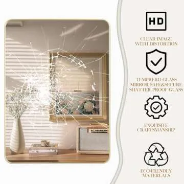 Fun Memories Gold Bathroom Mirror for Stylish Spaces