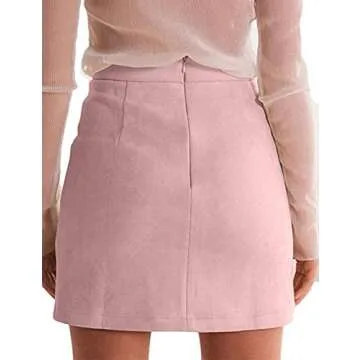 katiewens Faux Suede High Waist Lace Up Mini Skirt
