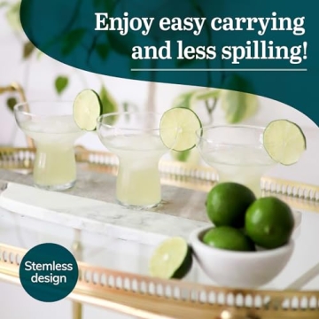 Libbey Stemless Margarita Glasses, Set of 6 Unique Drinkware
