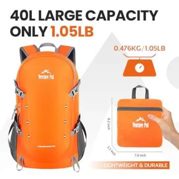 Venture Pal 40L Lightweight Packable Travel Hiking Backpack Daypack