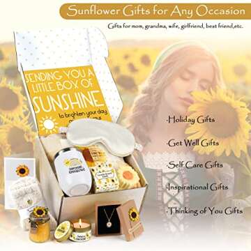 Sunflower Gifts for Women Sending Sunshine Gift-Valentines Day Gifts for Her Birthday Gifts for Wome...