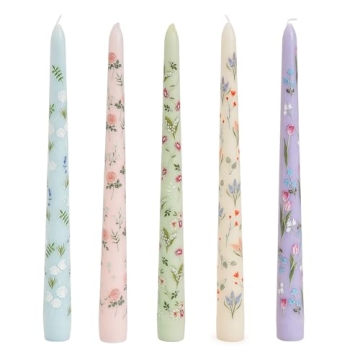 Elegant Floral Taper Scented Candles for Holidays