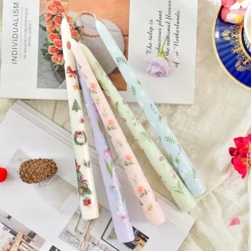 Elegant Floral Taper Scented Candles for Holidays