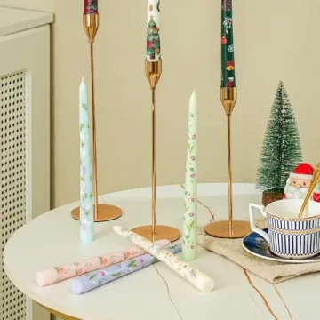 Elegant Floral Taper Scented Candles for Holidays