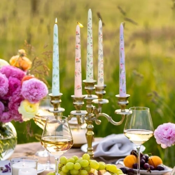 Elegant Floral Taper Scented Candles for Holidays