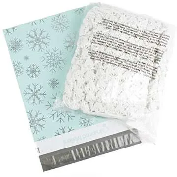 Silver Snowflakes Poly Mailers 10x13 - 100 Pack Durable Bags