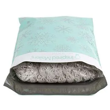 Silver Snowflakes Poly Mailers 10x13 - 100 Pack Durable Bags