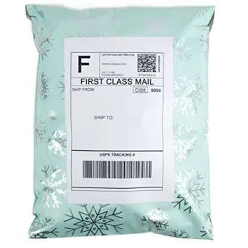 Silver Snowflakes Poly Mailers 10x13 - 100 Pack Durable Bags