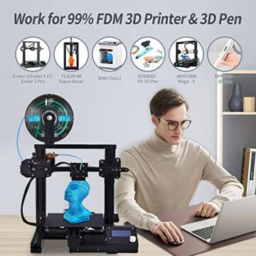 HP3DF PLA Filament, PLA Plus(PLA+), 3D Printer Filament, PLA Filament 1.75mm Dimensional Accuracy +/- 0.02mm, 1KG Spool (2.2 lbs), Fit Most FDM Printer (Orange PLA)