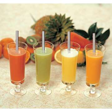 grilljoy 13pc Reusable Metal Straws with 2 Cleaning Brushes - Various Stainless Steel Straws with 4 Straight 4 Bent 2 Straws - Eco Friendly Drinking Straws with Case for Great Christmas Gifts