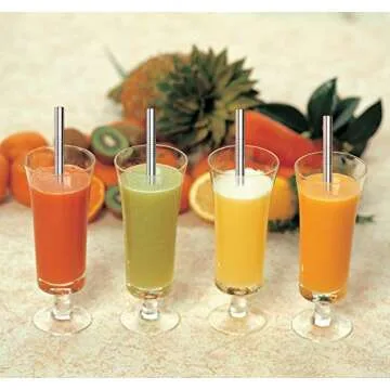 grilljoy 13pc Reusable Metal Straws with 2 Cleaning Brushes - Various Stainless Steel Straws with 4 Straight 4 Bent 2 Straws - Eco Friendly Drinking Straws with Case for Great Christmas Gifts