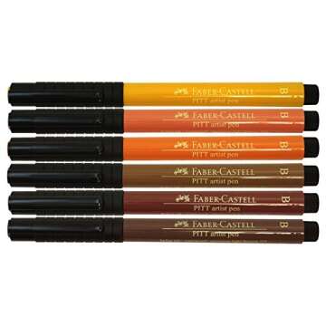 Faber-Castel FC167106 Box of 6 PITT Artist Terra Pens, India Ink, B Box