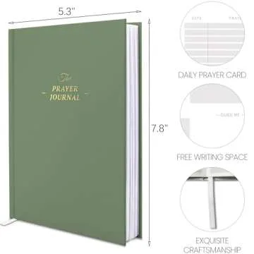 Prayer Journal for Woman, Christian Planner, Bible Journal with Verse, 60 Weeks Scripture, Faith & Devotional Journal, Bible Study Notebooks for Note Taking, Christian Gifts (green leaves)