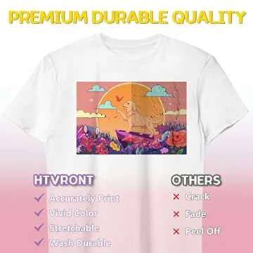Vibrant HTVRONT Printable Heat Transfer Vinyl - 20 Pack