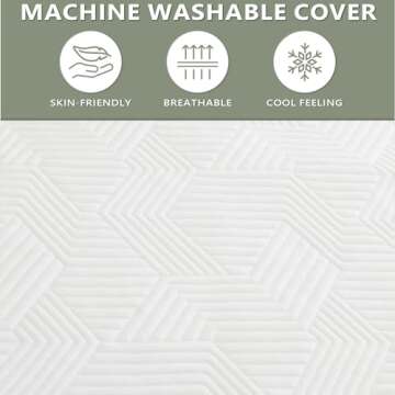 Memory Foam Mattress Topper - 7-Zone Bed Topper with Air Mattress Cover - Cooling Gel Bed Mattress Pad for Back Pain