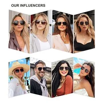 SOJOS Retro Oversized Square Polarized Sunglasses for Women and Men Vintage Shades Classic Large Metal Sun Glasses with Black/Red Lens