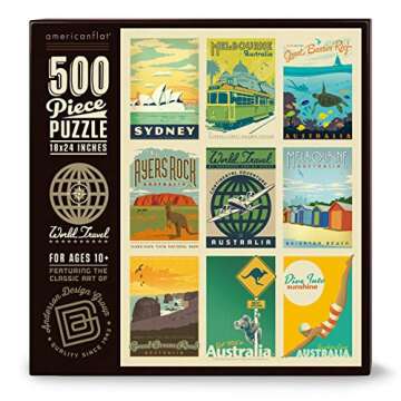 Americanflat 500 Piece Australia Art Puzzle for All Ages
