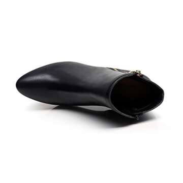 DUNION Armony Women's Stylish Shiny Chunky Heel Dress Boot Wedding Party Daily Fashion Ankle Booties,Black,11 M US