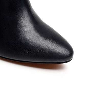 DUNION Armony Women's Stylish Shiny Chunky Heel Dress Boot Wedding Party Daily Fashion Ankle Booties,Black,11 M US