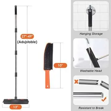 Conliwell Rubber Broom For Pet Hair Removal & Cleaning