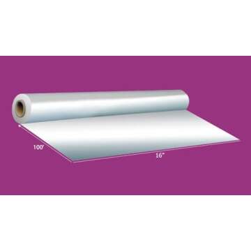 Purple Q Crafts Clear Cellophane Wrap Roll 16 Inches Wide 100 Feet Long Thick Food Safe Cello Rolls for Baskets Gifts Flowers. (16" x100')