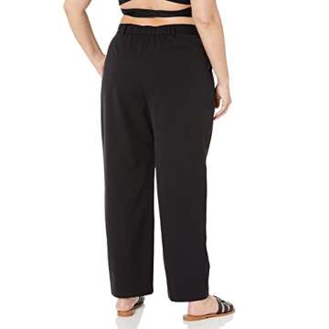 The Drop Women's Dylan Pleated Straight Pant, Black, S