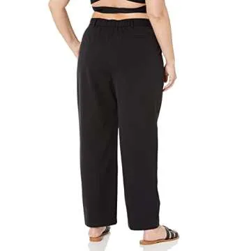 The Drop Women's Dylan Pleated Straight Pant, Black, S