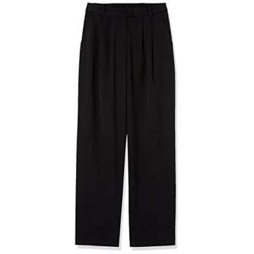 The Drop Women's Dylan Pleated Straight Pant, Black, S