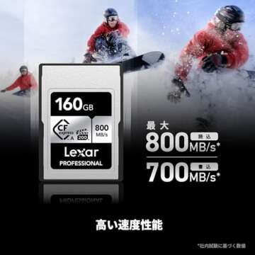 Lexar 160GB Professional CFexpress Type A SILVER Series Memory Card, Compatible with Sony Cameras w/ Type A Card Slot, Up to 800/700 MB/s Read/Write, 8K Video, VPG 200 (LCAEXSL160G-RNENG)
