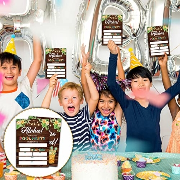 DOQPO Pool Party Birthday Invitations - 20 Invites Included