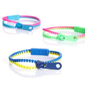 Vibrant Zipper Bracelets Fidget Toys for All Ages