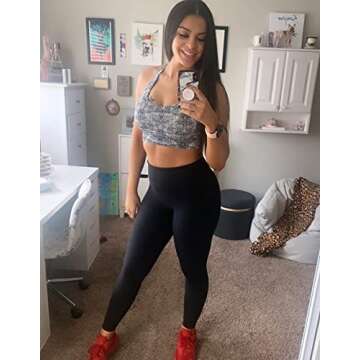 Women's Yoga Pants 7/8 High Waisted Workout Yoga Leggings for Women Butt Lifting Tummy Control Booty Tights