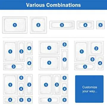 Puricon 14 Pcs Clear Desk Drawer Organizers Set - Versatile Storage