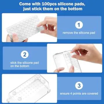 Puricon 14 Pcs Clear Desk Drawer Organizers Set - Versatile Storage