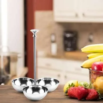 DimyFew Snack Stand with Bowls Snack Serving Bowl Candy Appetizer Nuts Buffet Condiment Server 3 Com...