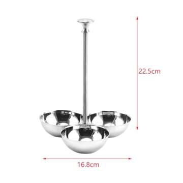 DimyFew Snack Stand with Bowls Snack Serving Bowl Candy Appetizer Nuts Buffet Condiment Server 3 Compartment Condiment Serving Bowl, A