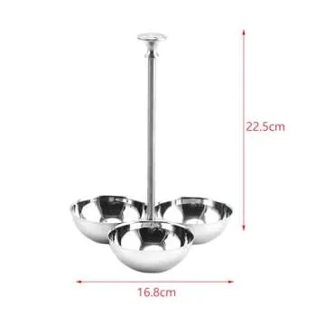 DimyFew Snack Stand with Bowls Snack Serving Bowl Candy Appetizer Nuts Buffet Condiment Server 3 Compartment Condiment Serving Bowl, A