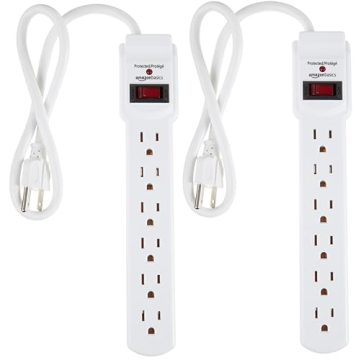 6-Outlet Surge Protector Power Strip 2-Pack