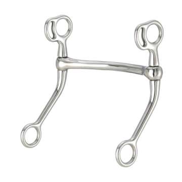 Tough 1 Kelly Silver Star Stainless Steel Mullen Mouth Reining Horse Bit, 5-Inch