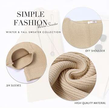 KIRUNDO Women's Off Shoulder Sweater - Chic & Cozy