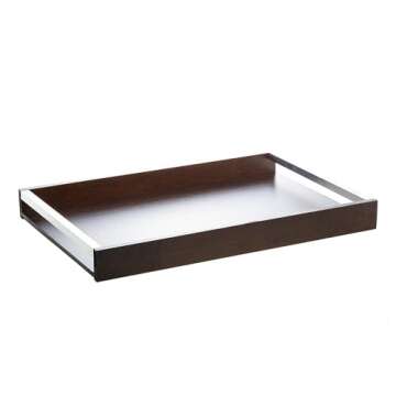 WOODART Naturals Wood Tray, Brown, 14.2 x 9.8 x 2 inches