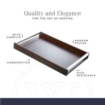 WOODART Naturals Wood Tray, Brown, 14.2 x 9.8 x 2 inches