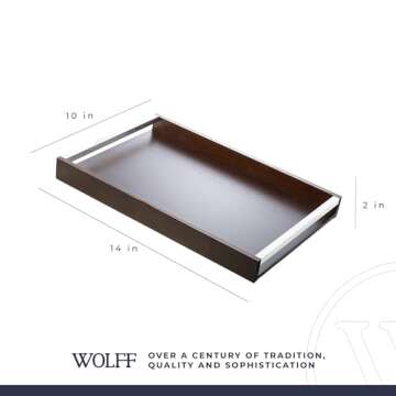 WOODART Naturals Wood Tray, Brown, 14.2 x 9.8 x 2 inches