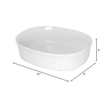 CorningWare French White Oval Casserole Dish 2-1/2 Quart