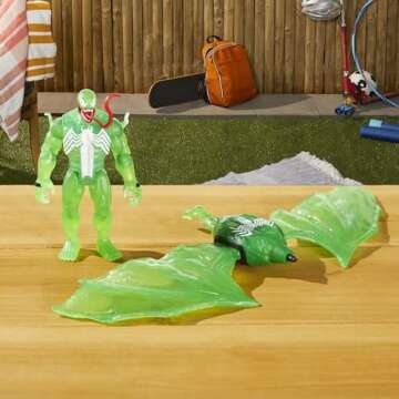Marvel Epic Hero Series Web Splashers Green Symbiote Venom Hydro Wing Blast, Action Figure and Vehicle Playset, Spider-Man Super Hero Toys for Kids 4 and Up