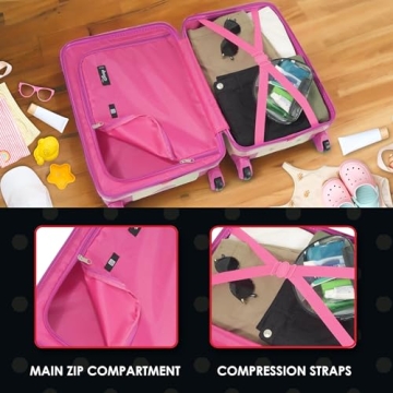 Disney Minnie Mouse Kids Carry On Luggage with Wheels