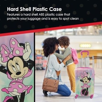 Disney Minnie Mouse Kids Carry On Luggage with Wheels