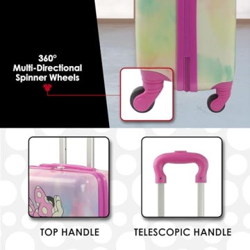 Disney Minnie Mouse Kids Carry On Luggage with Wheels