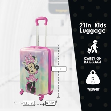Disney Minnie Mouse Kids Carry On Luggage with Wheels
