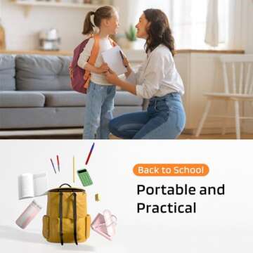 AXX Cute Desk Lamp, Pink Table Light for Kids, Women, Teen Girls, Adjustable LED, Small, Rechargeable, Battery Operated, Touch Control, Gooseneck, Home Office Accessories, College Dorm Essentials